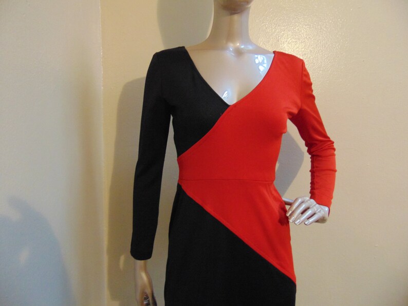 Red And Black Criss Cross Dress image 2