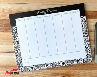 Black White Notepad Etsy Black White Notepad Etsy
