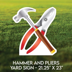 Hammer and Pliers Tool Themed Yard Decor | Handyman | Tools | DIY Display