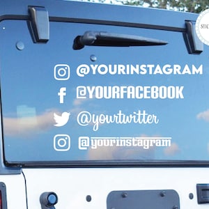 Social Media sticker for Car Window | Facebook Snapchat Youtube Instagram Decal | Stickers for Social Media | Car and Truck Window Decals