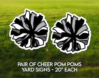 Pair of Cheerleading Pom Poms Yard Sign