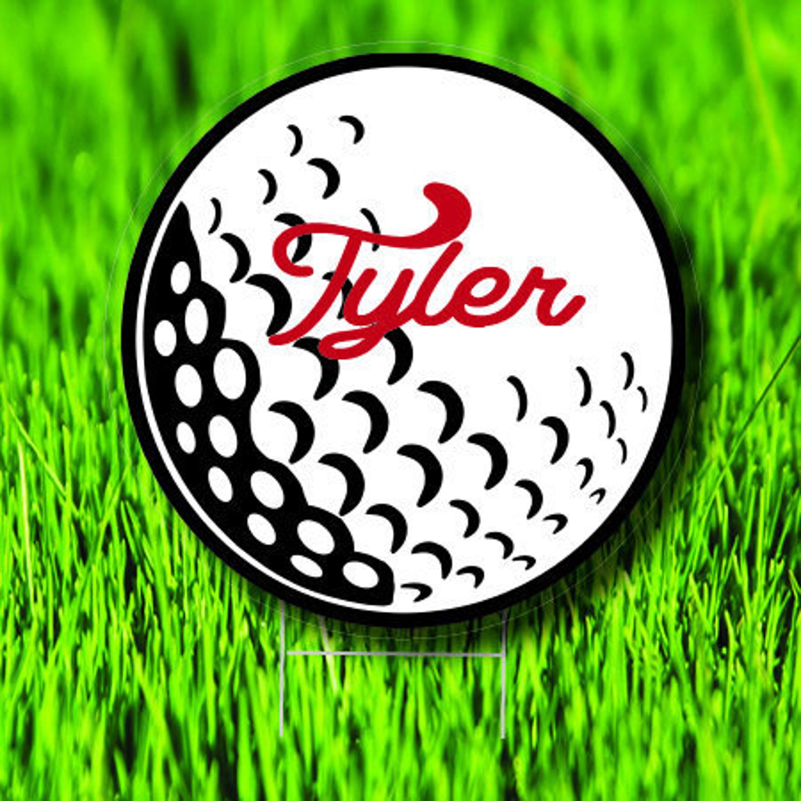 Custom Golf Sports Yard Sign Round HR Logo Etsy