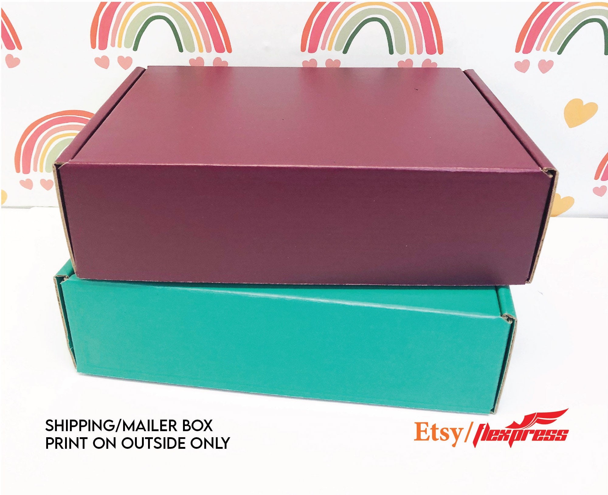 9W X 7.5L X 3H Bright Pattern and Pastel Color Corrugated Box Etsy