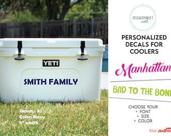 Custom Stickers for Cooler | Vinyl Custom DIY Decals for Yeti Coolers |  Yeti Decal | Name Stickers | Ice Chest Decal | Car Decal