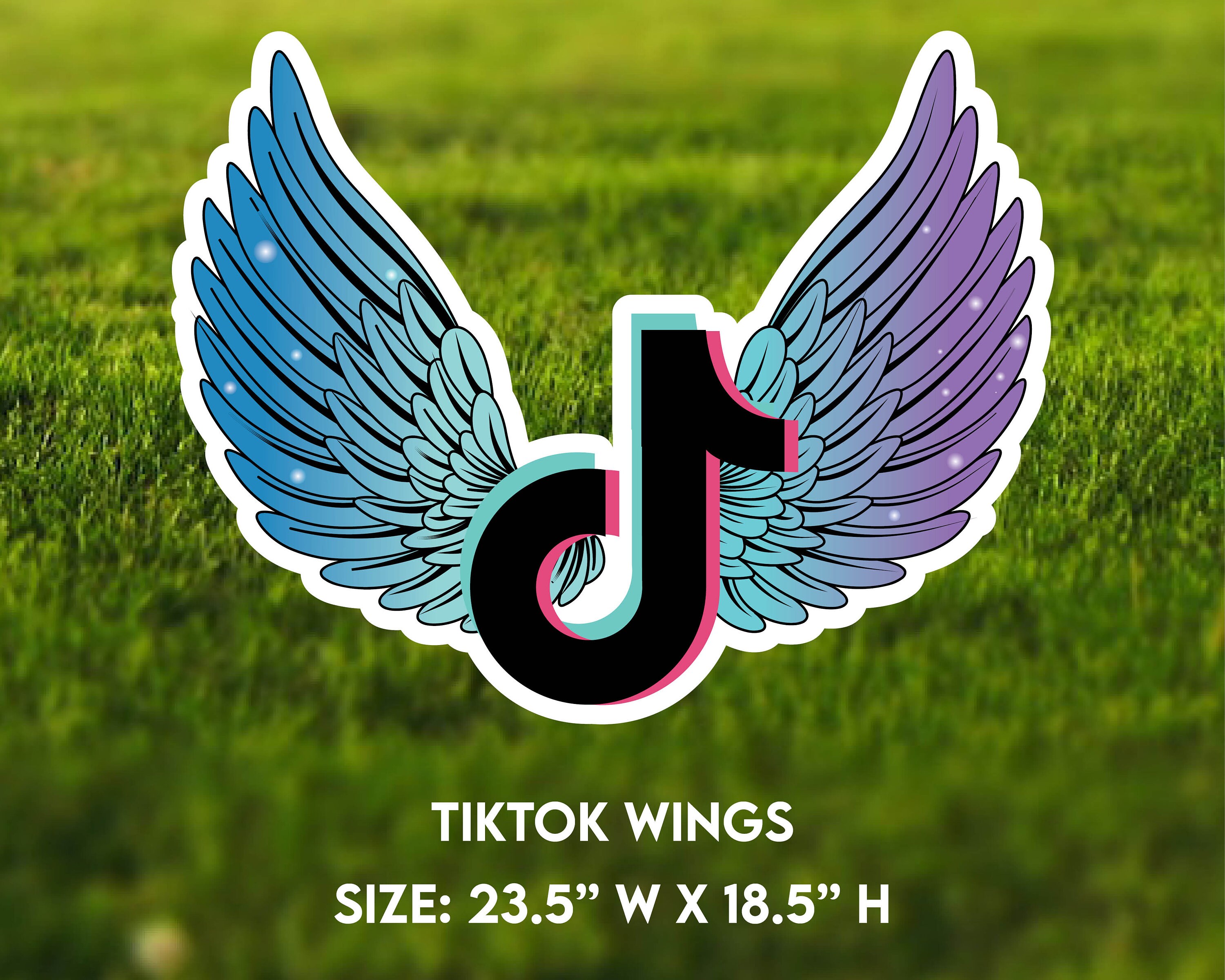 Tik Tok Wings Yard Decor Coroplast Weather Resistant Etsy