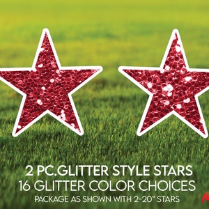 Mini Red and Black Glitter Star Stickers 16 pcs 