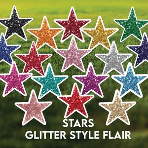 Single Stars  *  Glitter Style Star Flair! Add Pizazz to your Yard Display! Stars Sold individually