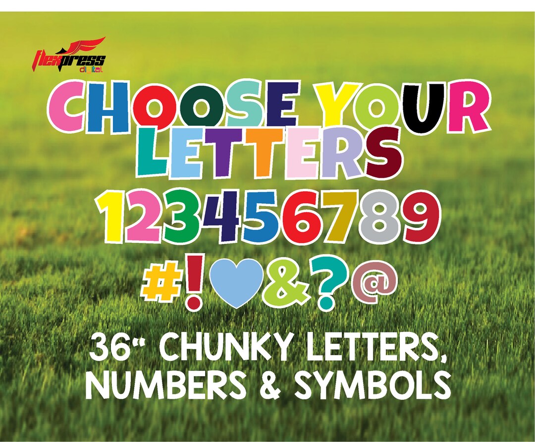 Chunky Script Numbers Chunky Letters & Numbers Large Yard Art for Any Occasion 36