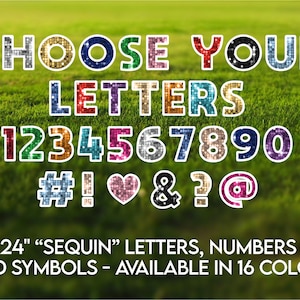 24&quot; &quot;Sequin&quot; Pattern Letters & Numbers Yard Decorations - Create Your Own Custom Message!