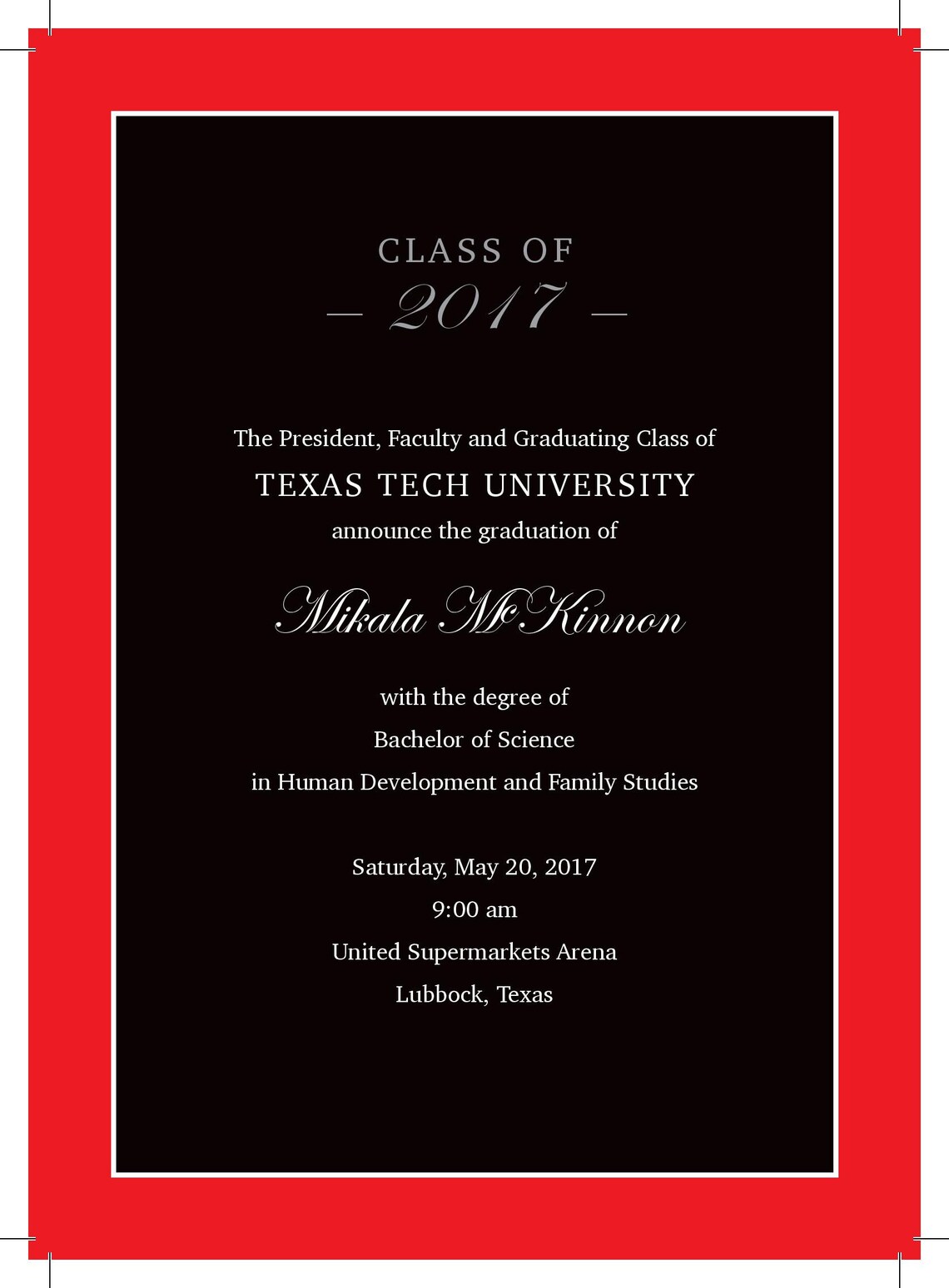 Texas Tech Graduation Announcements and Envelopes Etsy