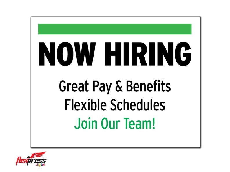 NOW HIRING Great Benefits Window Cling 8.5 x 11 image 2