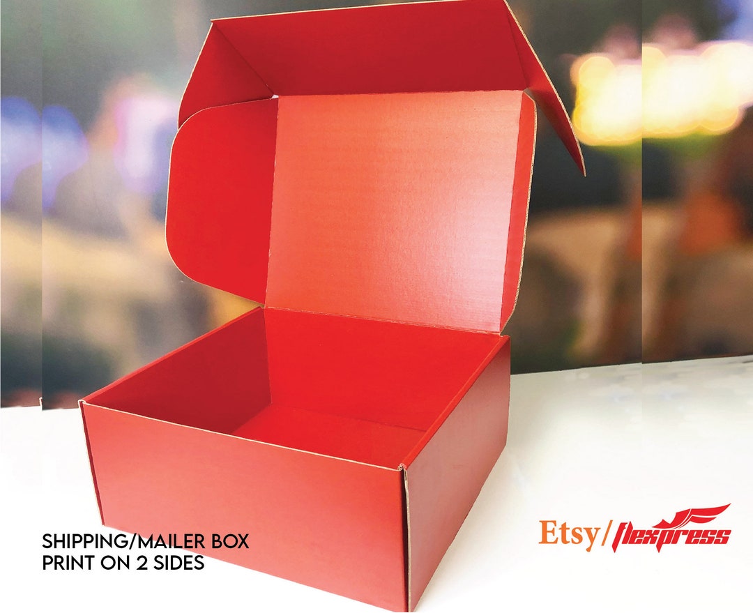 12.25W X 12L X 6H Mailer Box Shipping Box 2 Sided Print Gift Box Etsy