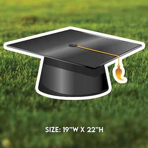 Graduation Cap | High School Graduation | College Graduation | Class of 2022 and 2023 | Cap and Gown Yard Art