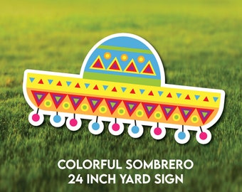 Colorful Sombrero 24" Mexican Fiesta Celebration themed Yard Flair!