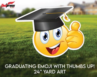 Graduating Emoji! Yard Sign with Comic Book Theme | High School Senior | College Graduation | 2024 Graduation