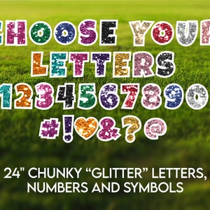 24&quot; Chunky &quot;Glitter&quot; Letters & Numbers Yard Decorations