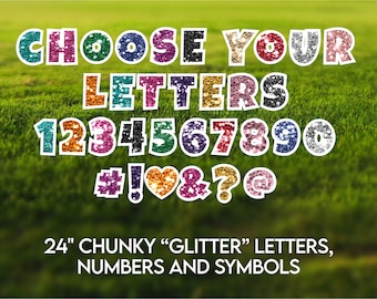 24&quot; Chunky &quot;Glitter&quot; Letters & Numbers Yard Decorations