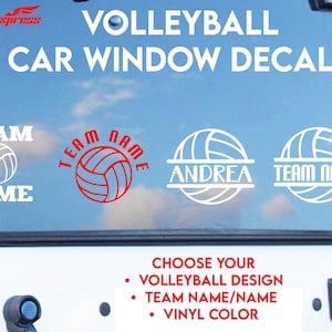 Volleyball Window Decal, Team Name with Volleyball Sports Ball, Custom Sports Decal, School Team sports Decal, Girls Sports
