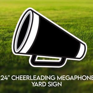 Cheerleading Megaphone Yard Sign | Cheer Meg | Pom Pom Party | Sports | Cheer | Pee Wee |Cheerleader