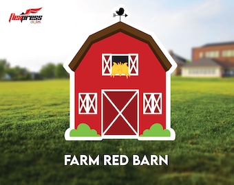 Big Red Barn - Farm with Animals and Tractor outdoor Display