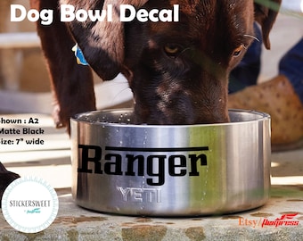 Dog Bowl Decal | Water Bottle Custom Vinyl Sticker | DIY Decal Vinyl Monogram DECAL ONLY| Cat and Dog Bowl Decal | Pet Name Sticker