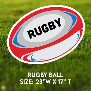 Rugby Ball- Yard Art - Corrugated Plastic - Weather Resistant