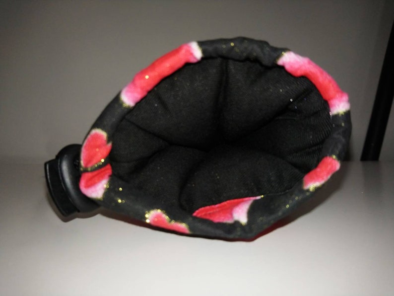 New 6 X 4 Padded Pipe Bag Case Pouch Glass Bowl Bag Chillum One-Hitter Small Hearts with Gold Glitter