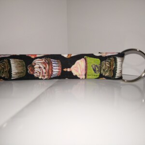 New Key Fob Wrist Lanyard Wristlet Key Chain Fabric Wrist Strap Cupcake Dessert Snack Food Sweets Badge Card