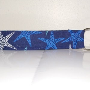 New Key Fob / Wrist Lanyard / Wristlet / Key Chain / Fabric Strap / Starfish Star fish Beach Ocean Badge Card Travel Storage Protection