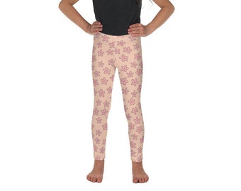 Kid's pink flower leggings