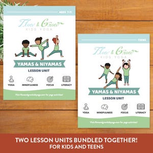 Yamas and Niyamas Kids Yoga Lesson Plan Bundle