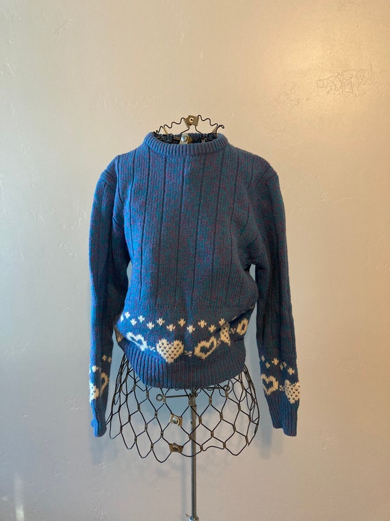 80s Woolrich Heart Sweater wool novelty S M