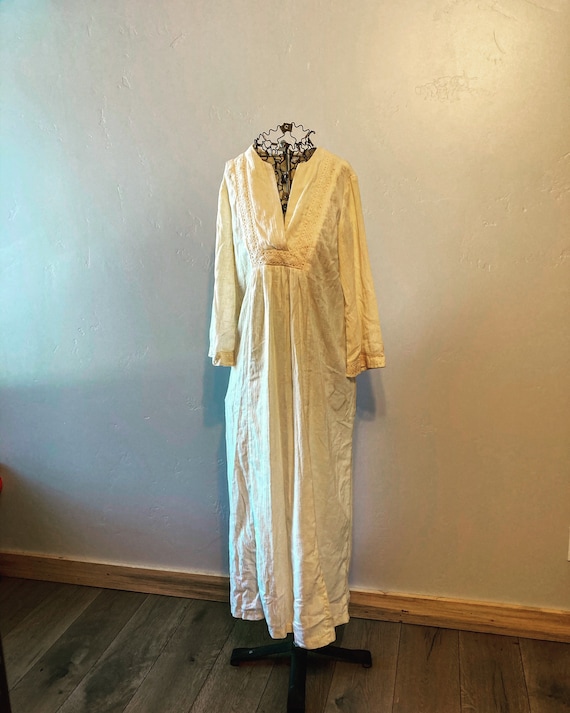 70s gauze dress union made embroidered beach weddi