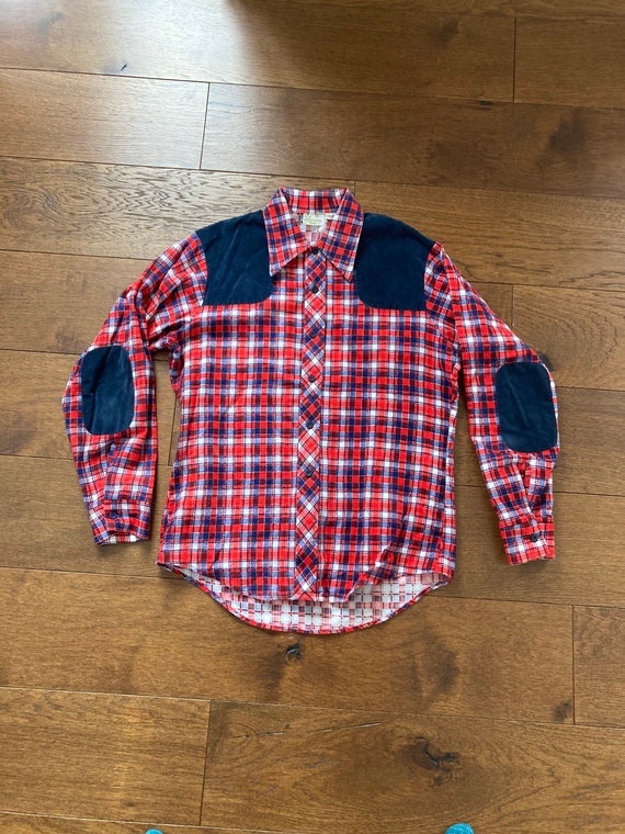 70s Western Flannel Shirt Kings Road Sears L - Etsy
