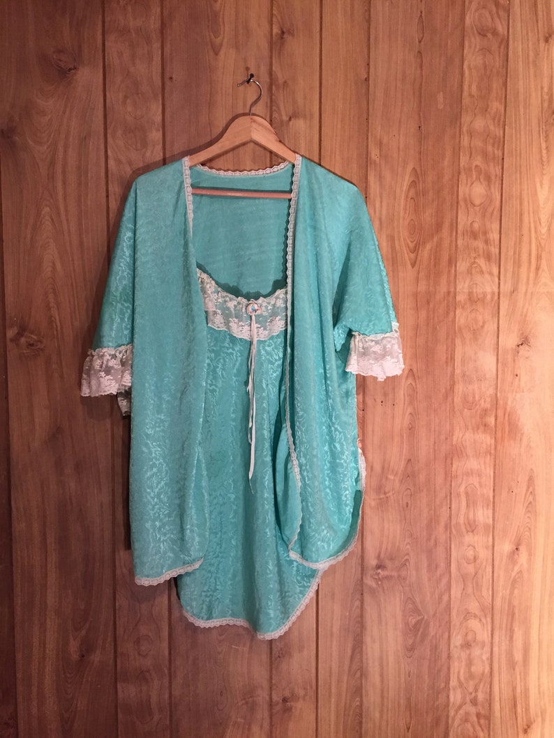 Mid Century Turquoise Lingerie Set M L