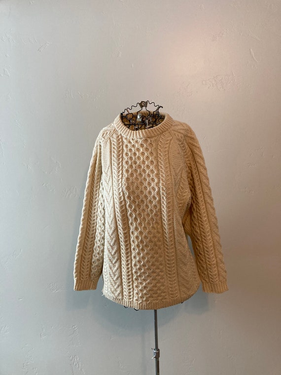 60s Irish Fisherman’s Sweater handmade Aran Style