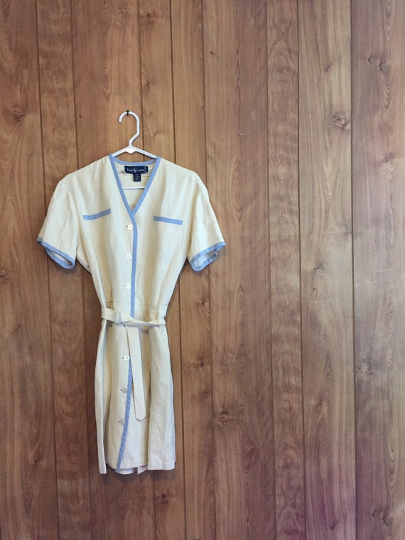 Ralph Lauren Dress Linen Dress Button Front Countr