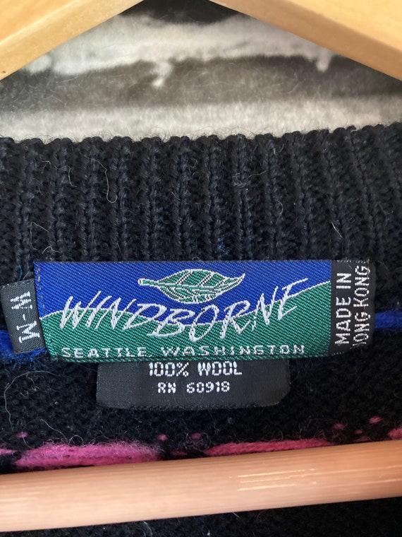 90s wool Nordic sweater Windborne Seattle wool ha… - image 3