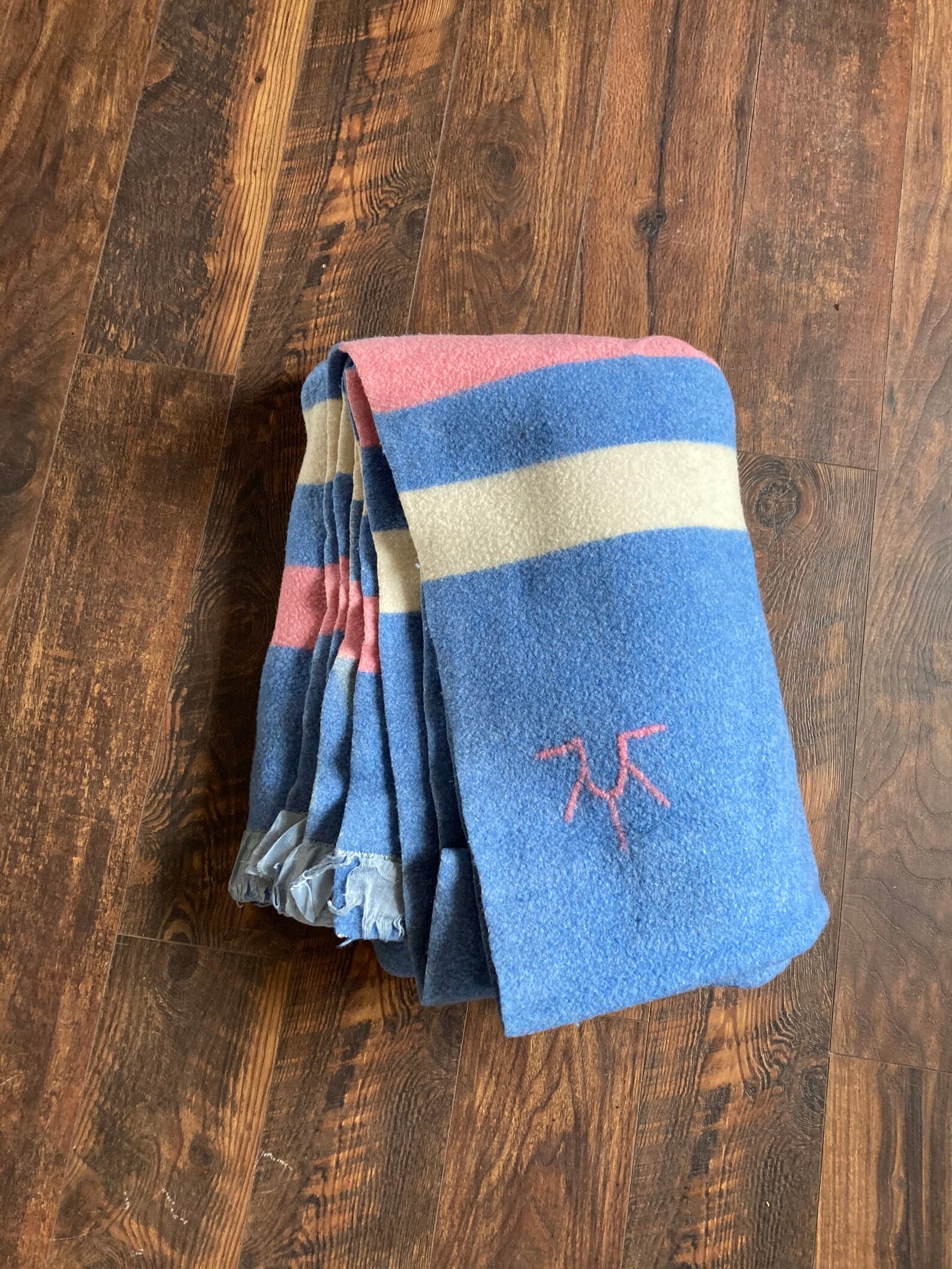 30s 40s Baron Woolen Mills Rising Sun Striped Wool Blanket Etsy