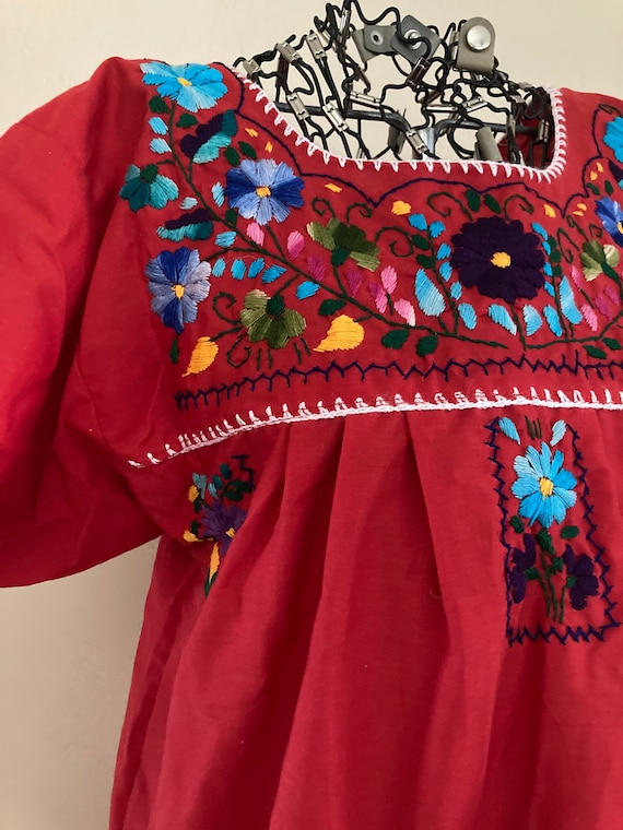 Vintage Huipil Dress Hand Embroidered Mexico Ethn… - image 5