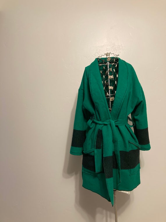 Vintage wool LL Bean blanket coat wrap shawl robe