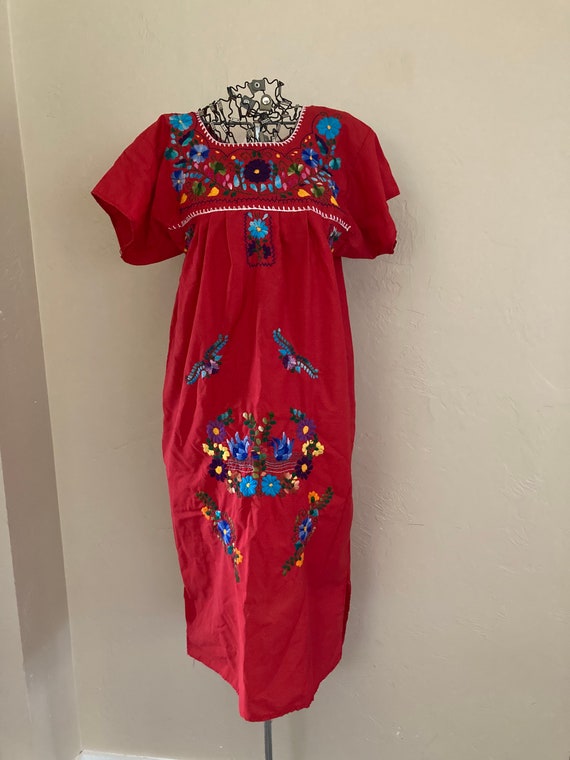 Vintage Huipil Dress Hand Embroidered Mexico Ethn… - image 1