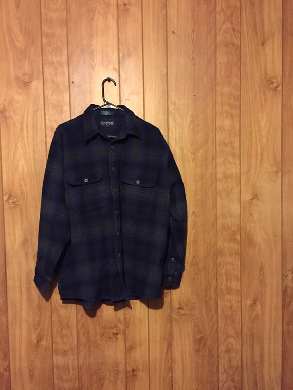 Wool Blanket Button Up Camp Shirt Woolen Warm Camp
