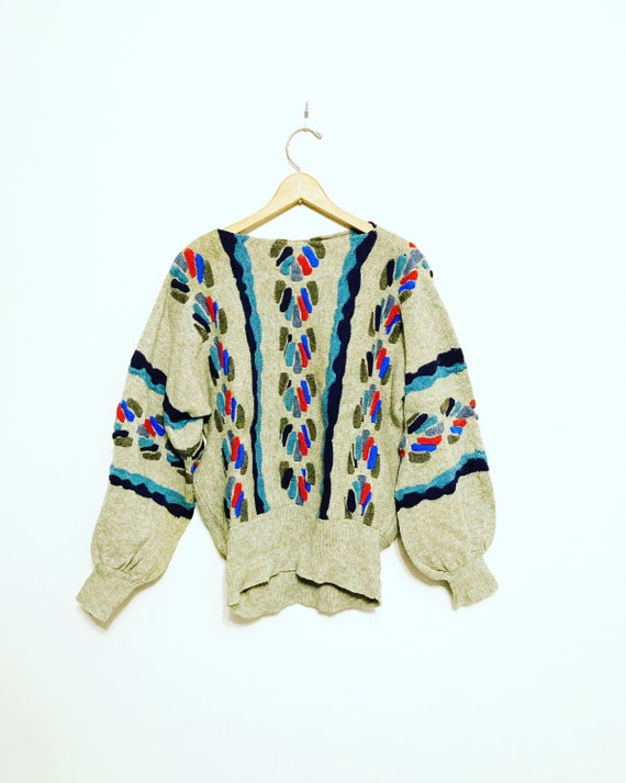 70’s Brown Wool Geometric Dream Sweater by Iva Knight