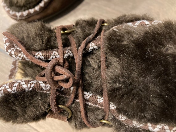 60s Snowland Boots Moc Toe MukLuk Sherpa Faux fur… - image 3