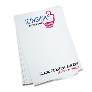 Icinginks™ Edible Frosting Sheets, Sugar Sheets, Icing sheets 24 count 8.5 X 11 A4 Edible Paper for cake printers image 1