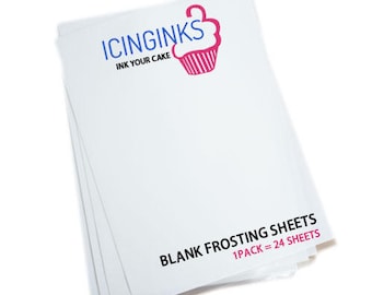 Icinginks™ Edible Frosting Sheets, Sugar Sheets, Icing sheets 24 count (8.5" X 11") A4 Edible Paper for cake printers