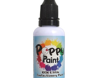 Pintura de amapola comestible de lavanda, pintura de amapola de secado rápido para pasteles, galletas, chocolates, pintura de amapola de calidad premium compatible con la FDA (30 ml)