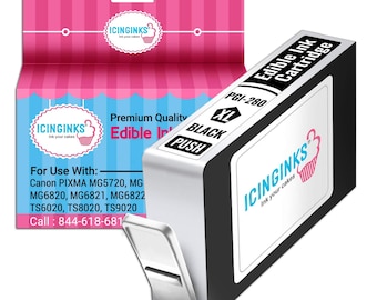 Icinginks Edible Ink Cartridge for Canon PIXMA Printers, Cartridges for Cake Toppers, Images & Cake Decorations – Black (PGI-280XL)