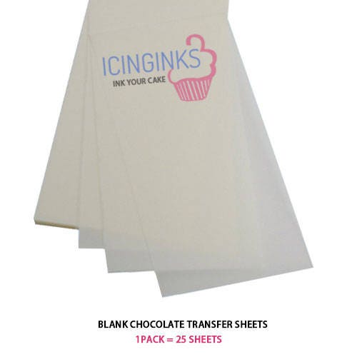 Icinginks™ Prime Blank Chocolate Transfer Sheets A4 Size Pack of 25 Transfer  Sheets 8.5 X 11 